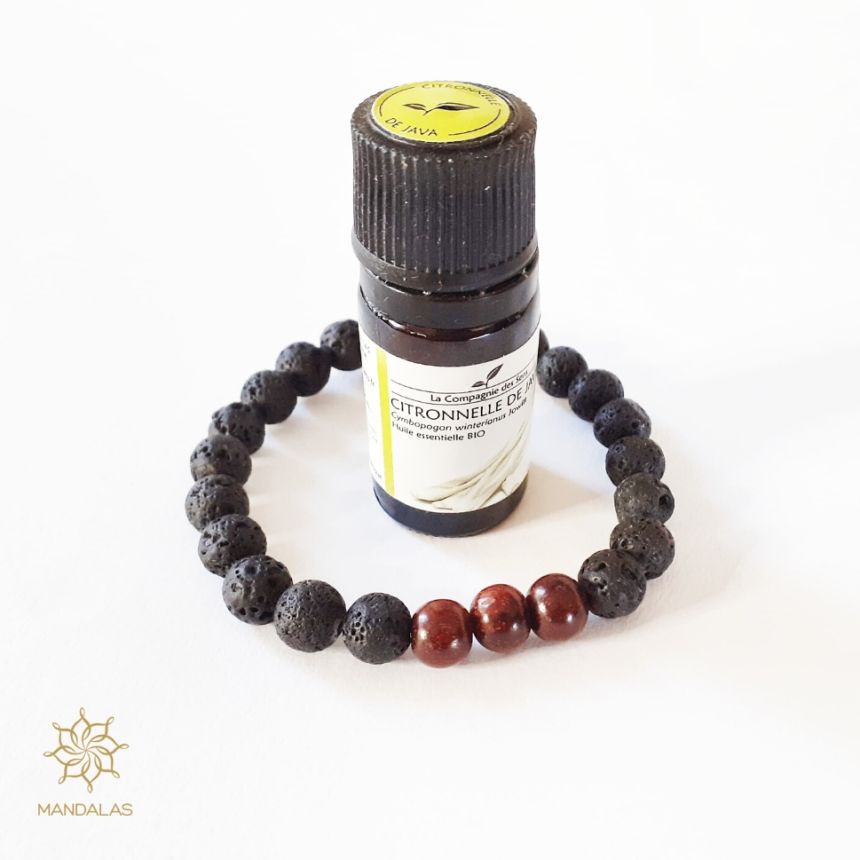 Bracelet Anti-Moustiques - Bois Santal Rouge
